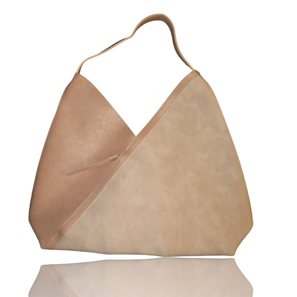 Ulta Beauty Blush Pink Asymmetrical Faux Leather Tote Shoulder Bag, Zip Pocket